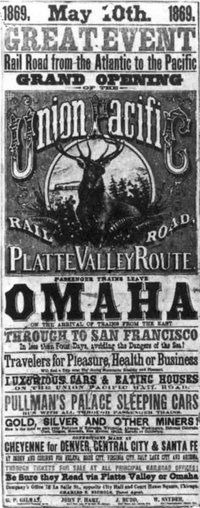 Poster announcing railroad's opening